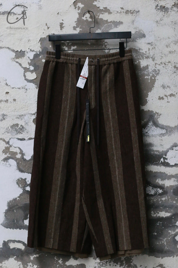 DEVOA 24 autumn and winter striped wool pants DVA-PT-SSBP-DARK BROWN PT-SSBP